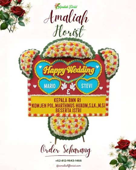Papan Bunga Pernikahan Samong